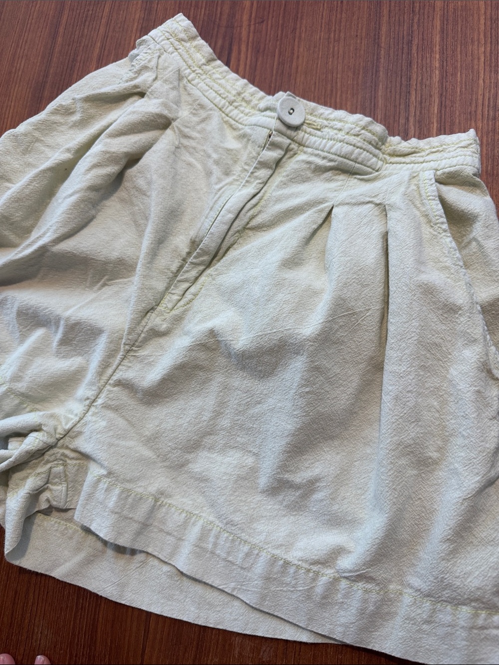 Free People Pale Mint Pleated Bermuda Shorts